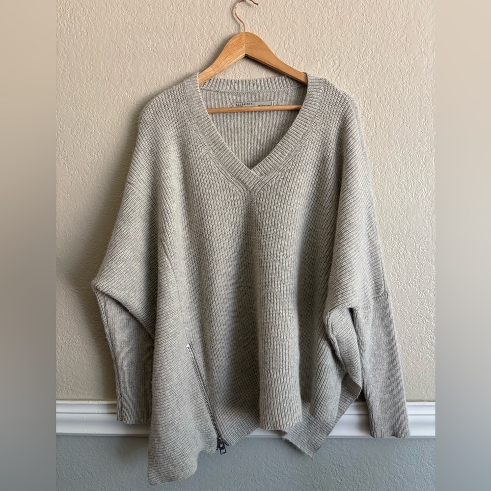 AllSaints Able Zip Sweater Jumper - Picture 2 of 9